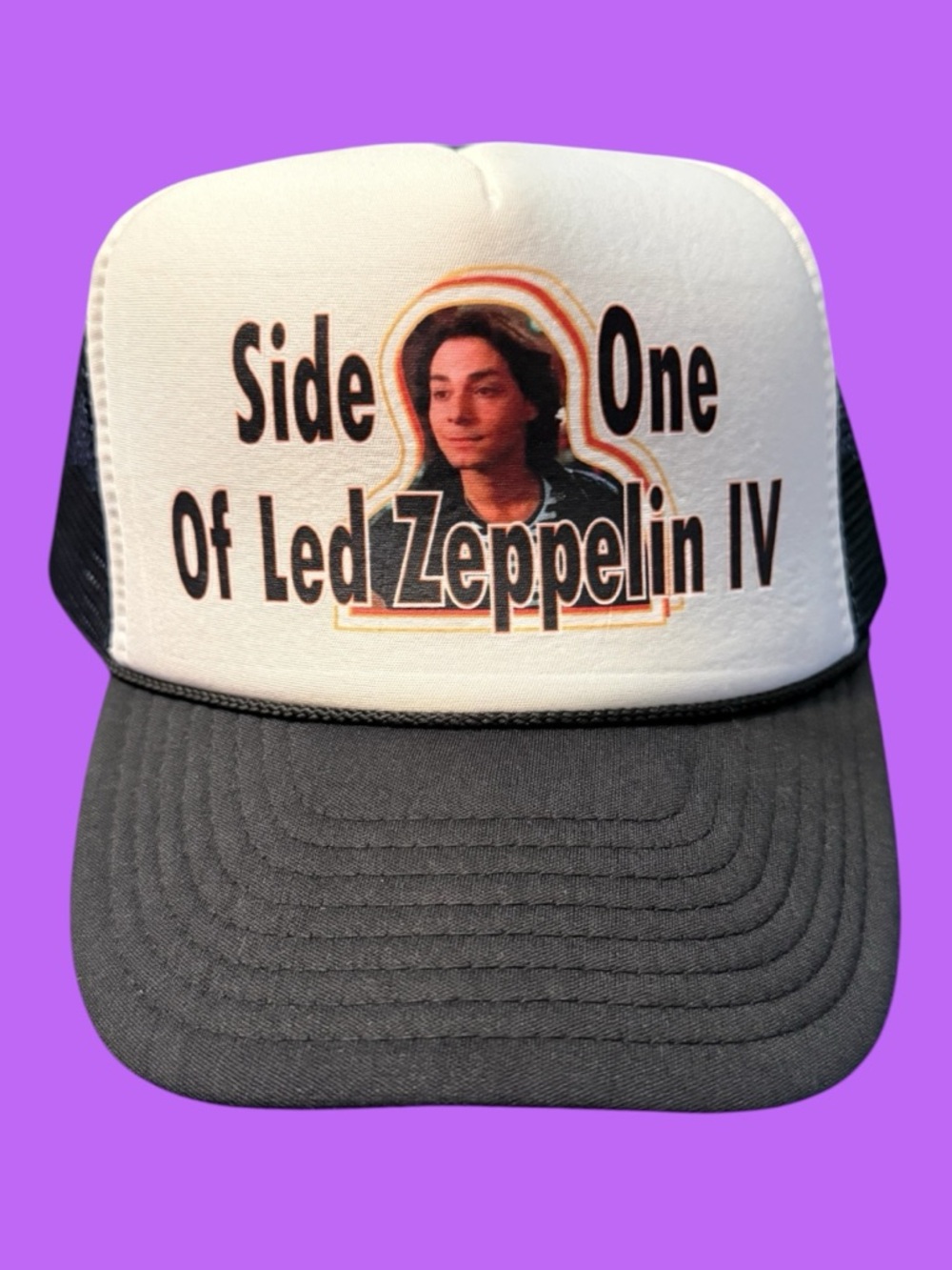 NWT GenX Foam Trucker Hat Side 1 Led Zeppelin IV Fast Times At Ridgemont High